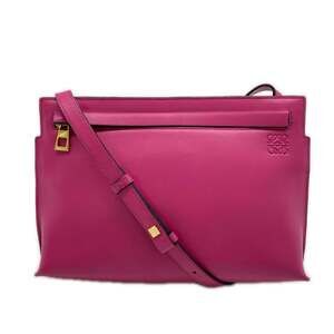 LOEWE Anagram T Pouch Shoulder Bag - 2-way Bag, Pink Calf Leather, Women's